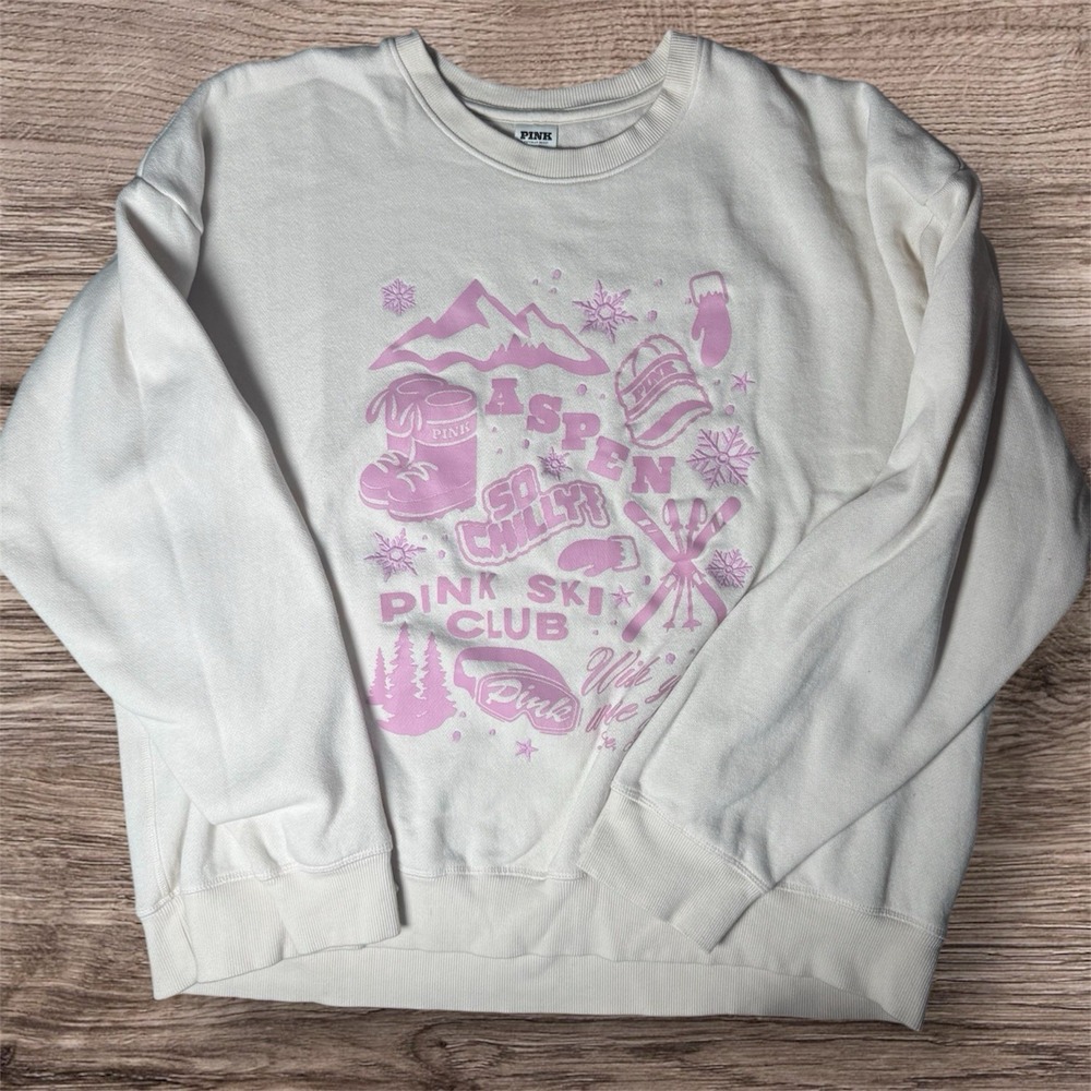 pink by Victoria Secret Winter Theme Sweatshirt XL